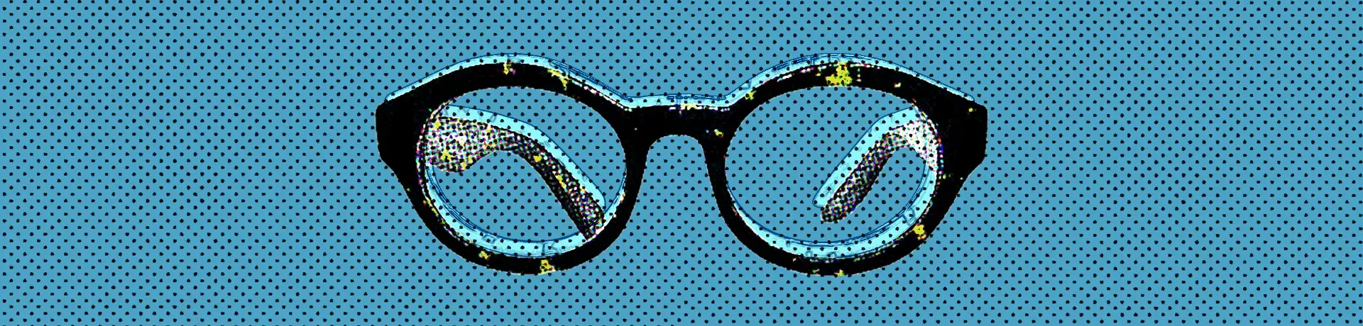 Eyeglasses in a comic book style